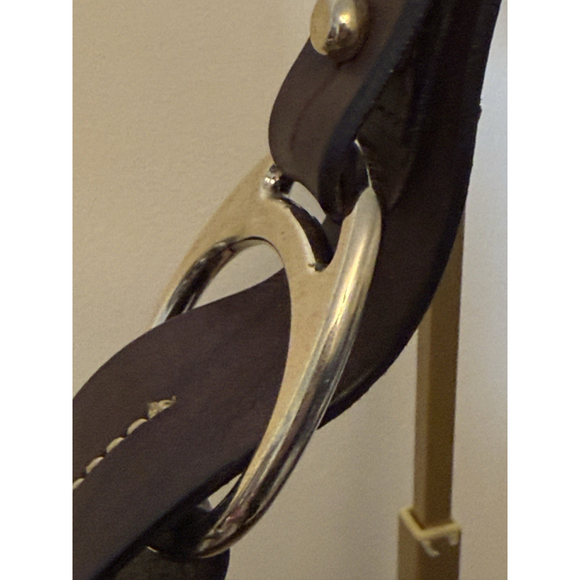 Dooney Bourke Hobo Brown Cognac Calf Hair Crescent Leather Satchel Bag - Picture 9 of 15